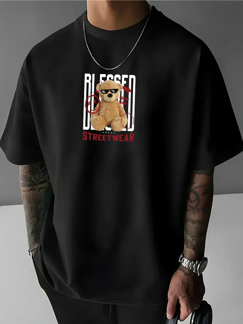 Férfi póló BLESSED crno (Oversized)