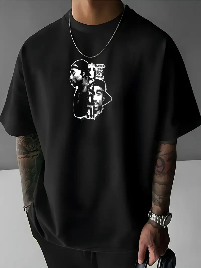 Férfi póló 2PAC crno (Oversized)