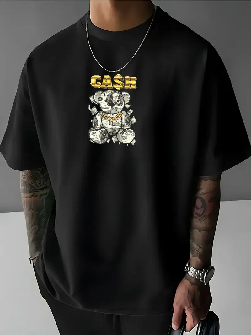 Férfi póló CASH crno (Oversized)