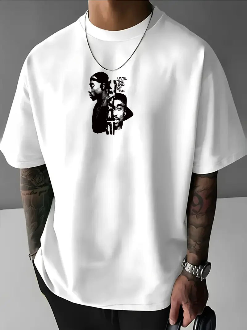 Férfi póló 2PAC bijelo (Oversized)