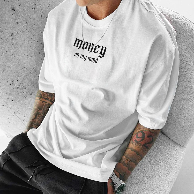 Férfi póló MONEY on MY MIND bijelo (Oversized)