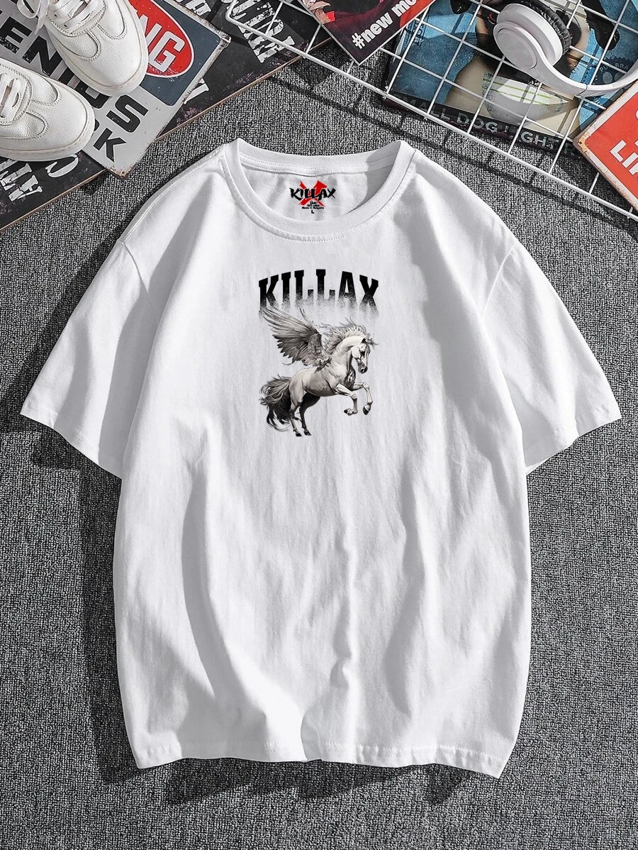Férfi póló KILLAX UNICORN bijelo (Oversized)