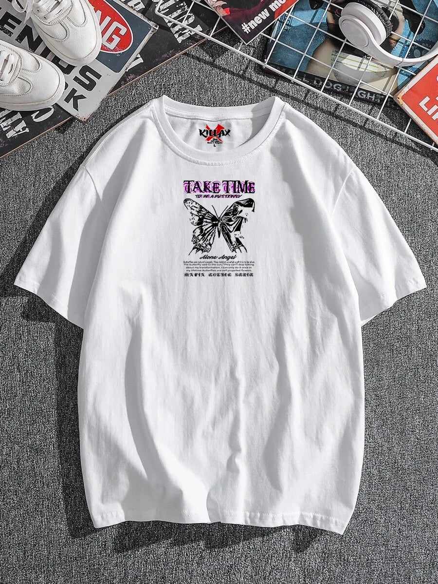 Férfi póló TAKE TIME bijelo Oversized