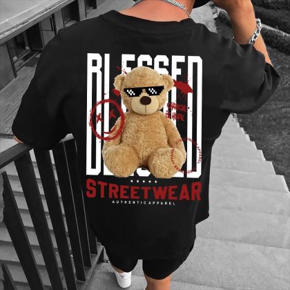 Férfi póló BLESSED crno (Oversized)
