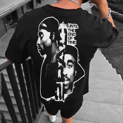 Férfi póló 2PAC crno (Oversized)