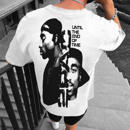 Férfi póló 2PAC bijelo (Oversized)