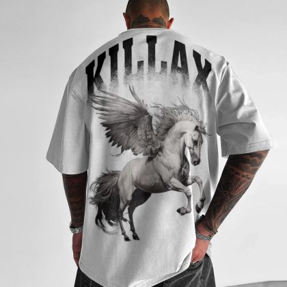 Férfi póló KILLAX UNICORN bijelo (Oversized)