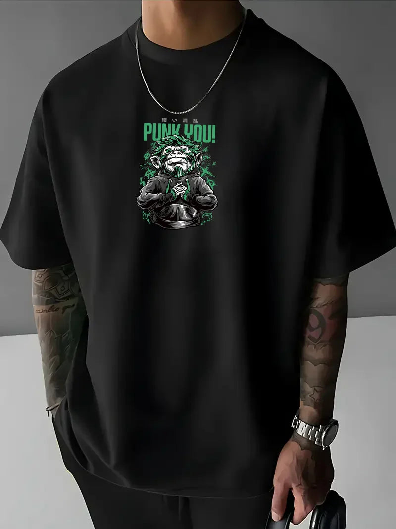 Férfi póló PUNK YOU crno (Oversized)