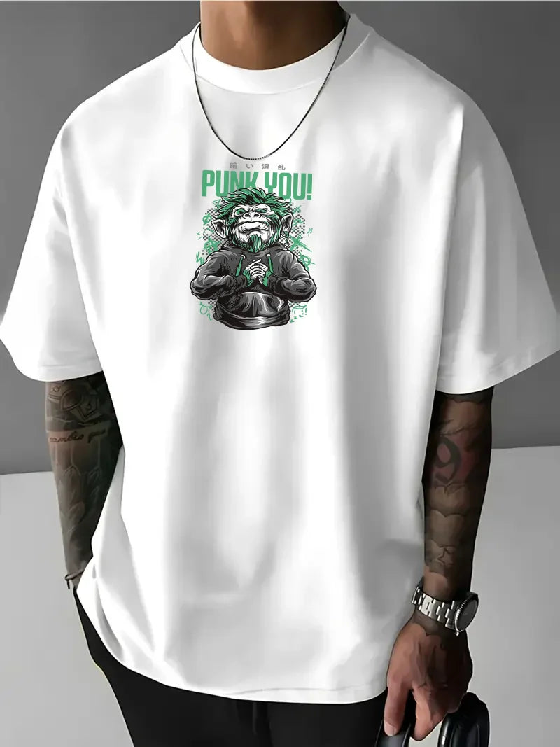 Férfi póló PUNK YOU bijelo (Oversized)