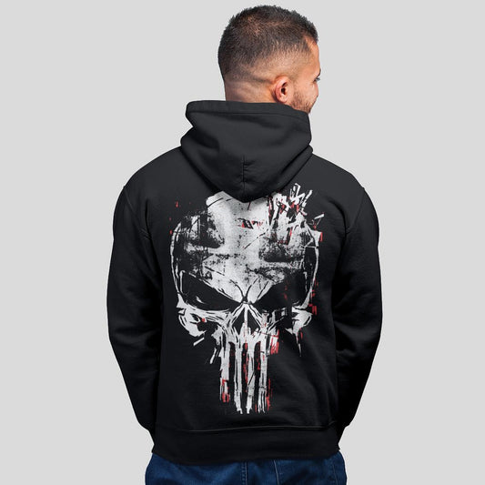 Férfi kapucnis pulóver - PunisherSkull