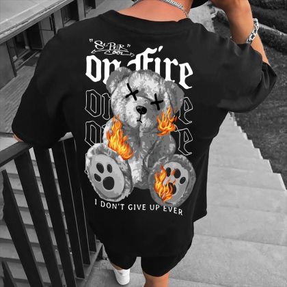 Férfi póló on FIRE crno (Oversized)