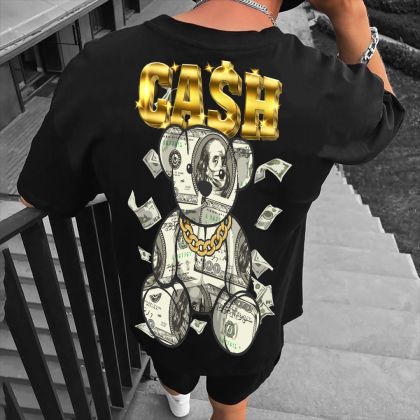Férfi póló CASH crno (Oversized)