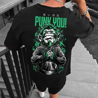 Férfi póló PUNK YOU crno (Oversized)