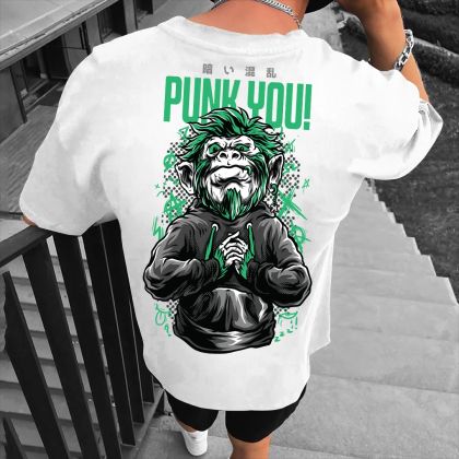 Férfi póló PUNK YOU bijelo (Oversized)