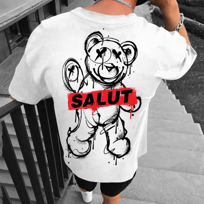 Férfi póló SALUT bijelo (Oversized)