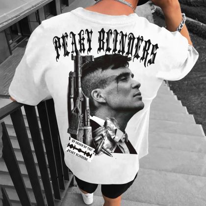 Férfi póló PEAKY BLINDERS #1 bijelo (Oversized)