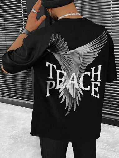 Férfi póló Teach Peace (Oversized)